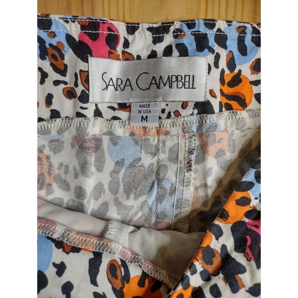 Sara Campbell The Sheri Pant Womens Medium Mini Hem Ruffle Animal Print Colorful - Picture 10 of 10